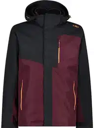 Herren Doppeljacke MAN JACKET ZIP HOOD, ANTRACITE-BURGUNDY, 54