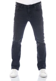 Herren Jeans Hose PaulX Straight Fit Straight Fit Wolf Schwarz Normaler Bund Reiverschluss L 34