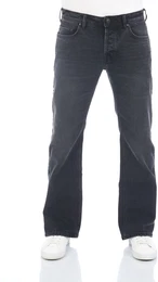 Jeans Hose Herren Bootcut Timor Bootcut Schwarz Tiefer Bund Knopfleiste L 30