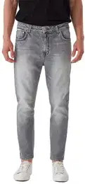 Herren Jeans ALESSIO- Slim Carrot Fit Slim Carrot Fit Wiyot Safe Wash 53949 Normaler Bund Reiverschluss W 30 L 32