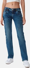 Damen Jeans Valentine Straight Fit Straight Fit Blau Lapis Wash Tiefer Bund Reiverschluss L 34