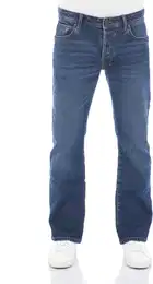 Herren Jeans Hose Roden Bootcut Bootcut Magne Undamaged Wash Tiefer Bund Knopfleiste L 30
