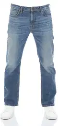 Herren Jeans Hose PaulX Straight Fit Straight Fit Sion Wash Normaler Bund Reiverschluss L 34