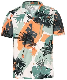 Herren Kurzarm Hemd Prtlearie orange multicolor