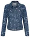 Džínová bunda s květinovým potiskem Dress In Middle blue
