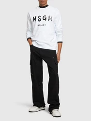 Sweatshirt Aus Baumwolljersey Mit Logodruck Weiß