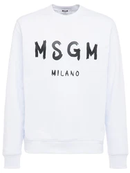 Sweatshirt Aus Baumwolljersey Mit Logodruck Weiß