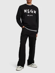 Sweatshirt Aus Baumwolljersey Mit Logodruck Schwarz