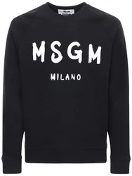 Sweatshirt Aus Baumwolljersey Mit Logodruck Schwarz