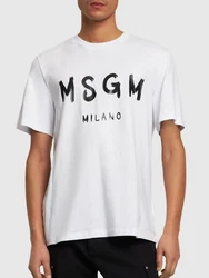 T-Shirt Aus Baumwolljersey Mit Logodruck Weiß