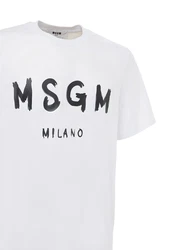 T-Shirt Aus Baumwolljersey Mit Logodruck Weiß