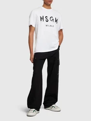 T-Shirt Aus Baumwolljersey Mit Logodruck Weiß