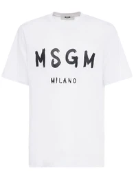 T-shirt Aus Baumwolljersey Mit Vinyl-logodruck