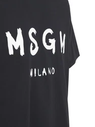T-Shirt Aus Baumwolljersey Mit Logodruck Schwarz