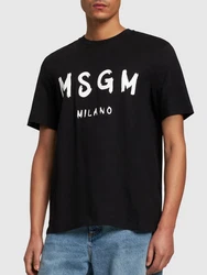 T-Shirt Aus Baumwolljersey Mit Logodruck Schwarz