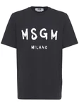 T-Shirt Aus Baumwolljersey Mit Logodruck Schwarz