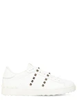 Ledersneakers Mitnieten Open Weiß