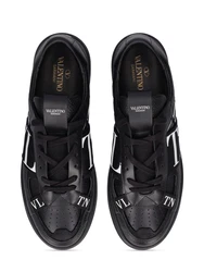 Sneakers Aus Leder Schwarz