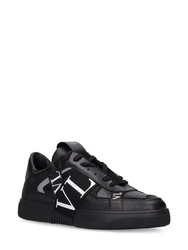 Sneakers Aus Leder Schwarz