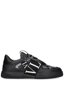 Sneakers Aus Leder Schwarz