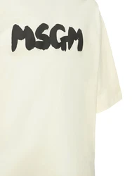 T-shirt mit Logodruck Creme
