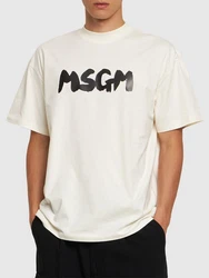 T-shirt mit Logodruck Creme