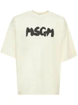 T-shirt mit Logodruck Creme