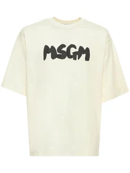 T-shirt mit Logodruck Creme