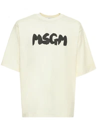 T-shirt Aus Baumwolljersey Mit Logodruck