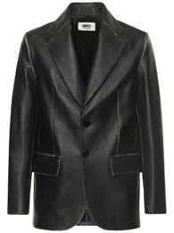 Blazer Aus Leder In Vintage-optik