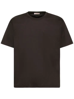 T-shirt Aus Baumwolljersey Schwarz