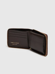 Lederbrieftasche Mit Reissverschluss Schwarz