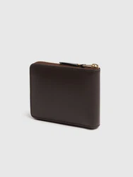 Lederbrieftasche Mit Reissverschluss Schwarz