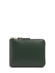 Lederbrieftasche Mit Reissverschluss Grau/Grün