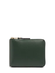 Lederbrieftasche Mit Reissverschluss Grau/Grün