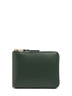Lederbrieftasche Mit Reissverschluss Grau/Grün