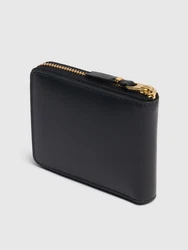 Lederbrieftasche Mit Reissverschluss Schwarz