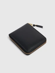 Lederbrieftasche Mit Reissverschluss Schwarz