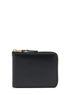 Lederbrieftasche Mit Reissverschluss Schwarz