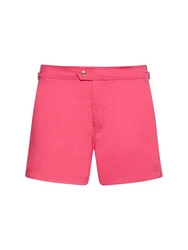 Kompakte Badeshorts Aus Popeline Rot