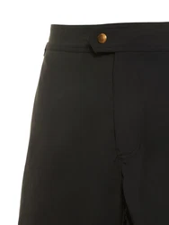 Kompakte Badeshorts Aus Popeline Schwarz