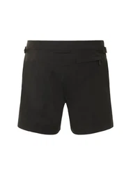 Kompakte Badeshorts Aus Popeline Schwarz