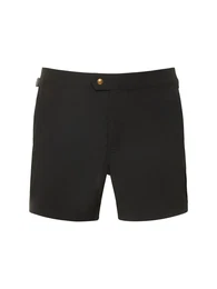 Kompakte Badeshorts Aus Popeline Mit Paspelierung