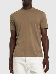 T-Shirt Aus Lyocell & Baumwolle Braun/Grün