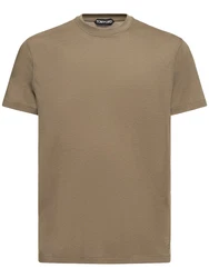 T-Shirt Aus Lyocell & Baumwolle Braun/Grün