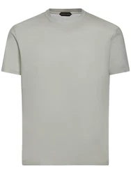 T-Shirt Aus Lyocell & Baumwolle Grau/Beige