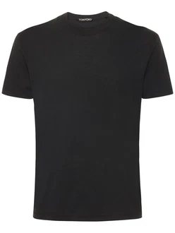 T-Shirt Aus Lyocell & Baumwolle Schwarz