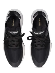 Sneakers aus Techno-Alcantara und Leder Schwarz