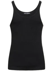 Tanktop Aus Baumwolljersey Schwarz