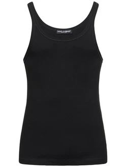 Tanktop Aus Baumwolljersey Schwarz